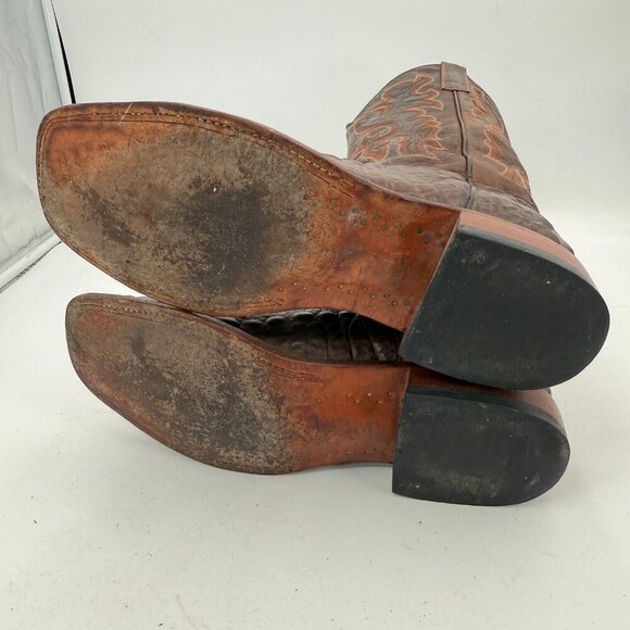 Horse Power HP Men Size 11D 1070 Brown Crocodile Leather Western Cowboy Boot - Picture 8 of 15